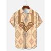 Men's Shirt Art Pattern Print Casual Shirt Short Sleeve Oversized Top Summer Vintage Flower Pattern Beach Y2k Fashion Clothing