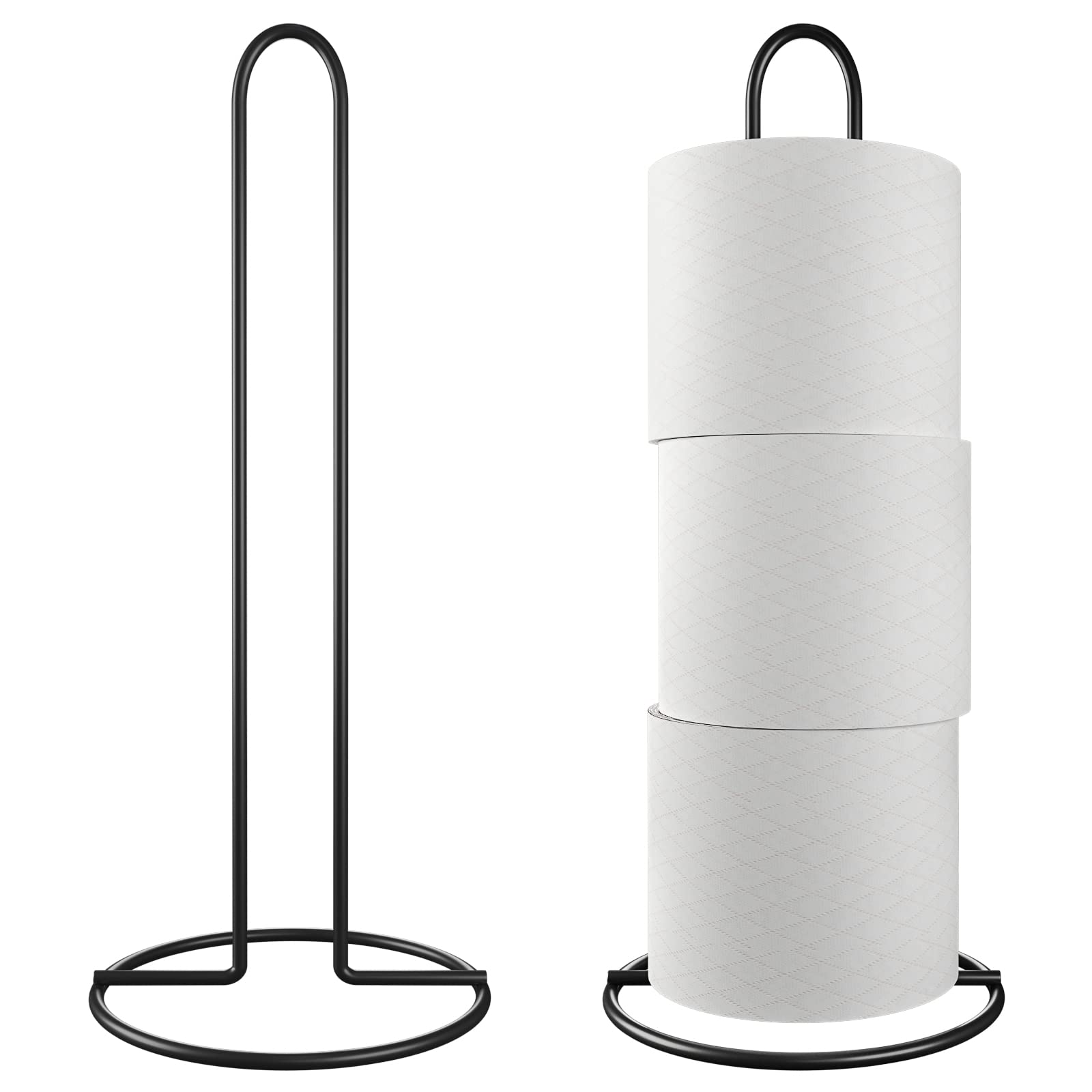 Два напольных держателя для рулонов туалетной бумаги для хранения в ванной и на кухне черный 4460₽