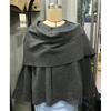 Womens Knit Wrap Scarf Coat Oversized Asymmetrical Long Sleeve Streetwear Cardigan Jacket