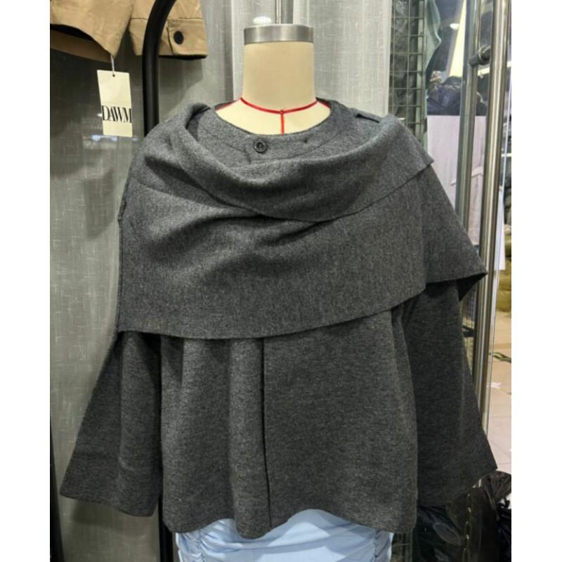 Womens Knit Wrap Scarf Coat Oversized Asymmetrical Long Sleeve Streetwear Cardigan Jacket