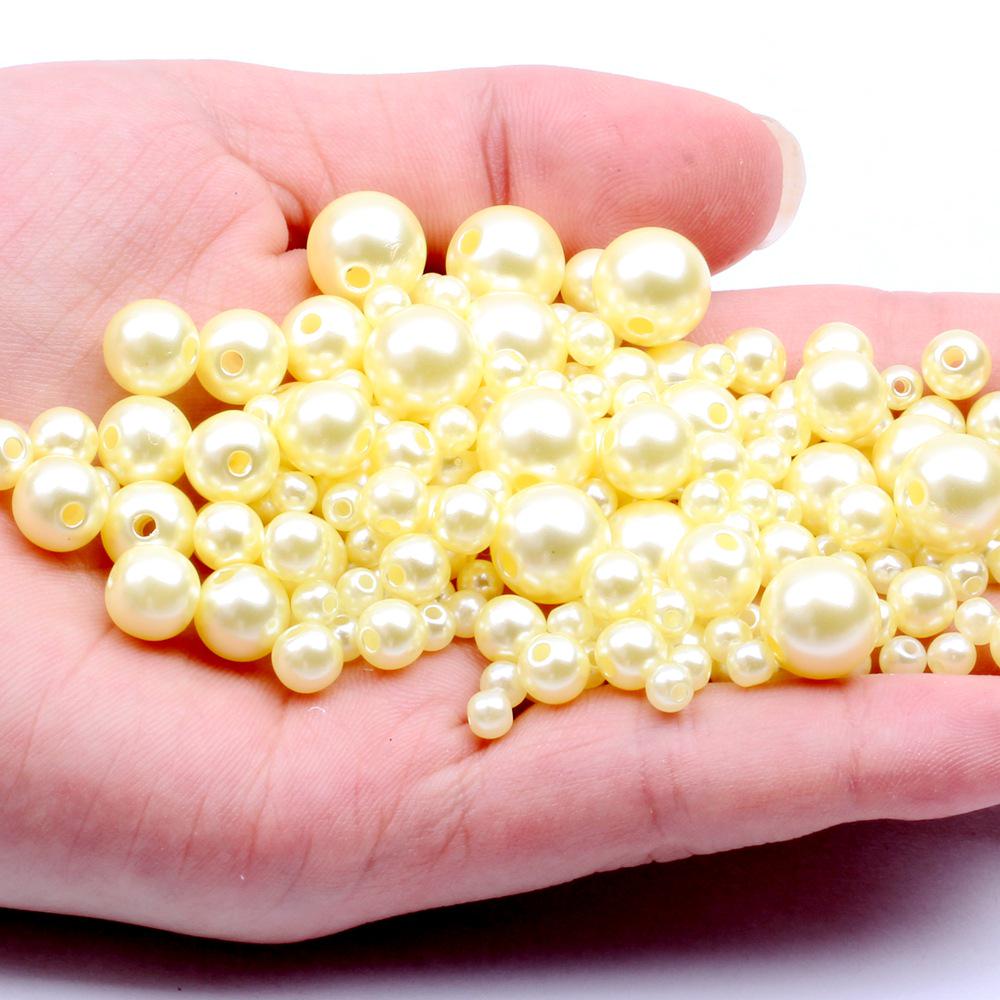 18g Perforated Imitation Pearl Beads: No Peeling/Fading - Cream Glue Hair Clip for DIY Handmade Bracelets & Small Accessories.