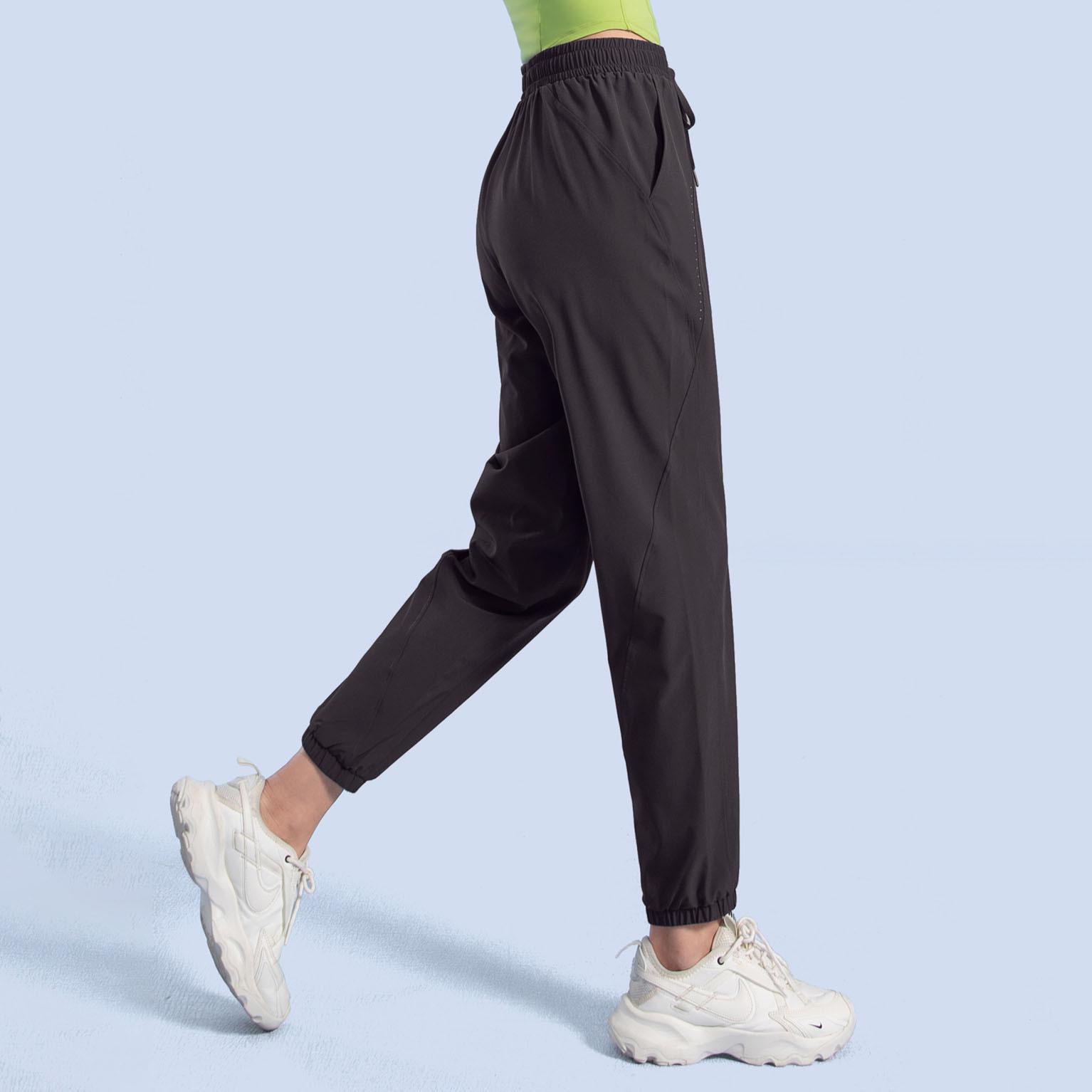 

Женские свободные брюки для йоги и фитнеса - высокая талия, быстросохнущие, для танцев, бега, большие размеры Medium чёрный