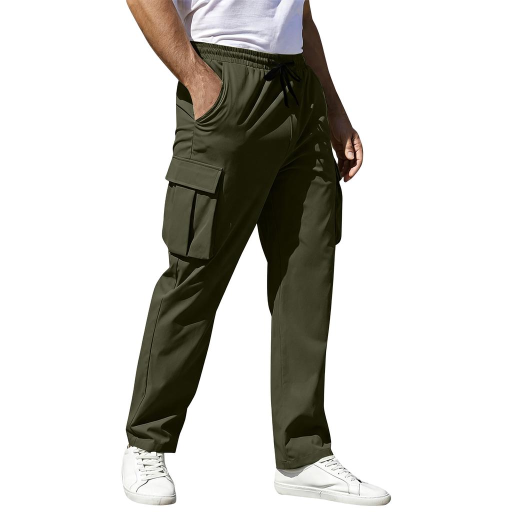 Men's Outdoor Casual Cargo Pants with and Multi Pockets, Color Full Length for Hiking, Work, Travel