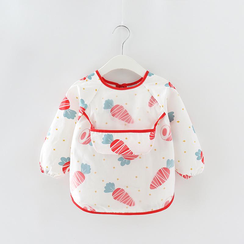 Blouse imperméable en coton à manches longues avec poche pour enfants