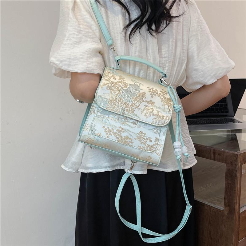 Elegant Chinese Style Embroidered Backpack 2024 Summer Luxury Versatile Shoulder Handbag