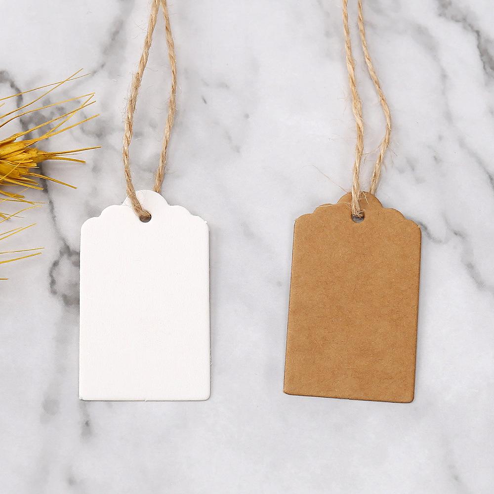 Kraft Paper Blank Hang Tags - Small Bookmark, Gift, Thank You Card, Ornament, or Clothing Labels.