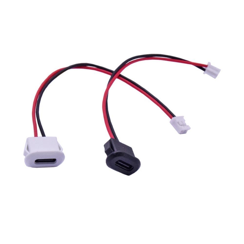 TYPE-C 2Pin Female Power Jack USB 2.0 Data Interface with Cable Charging Port Connector  Wire