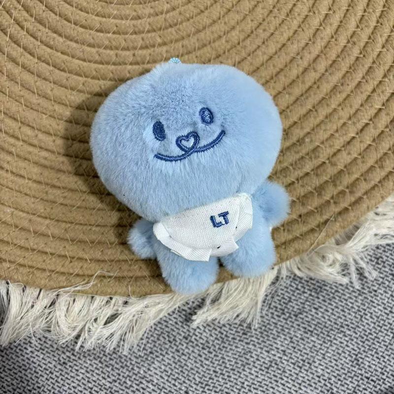 Idol K-Pop Blue Plush Toy Keychain Cute Toy Pendant Soft Fluffy Unique Expression Plush Merchandise Gifts Fan Goods