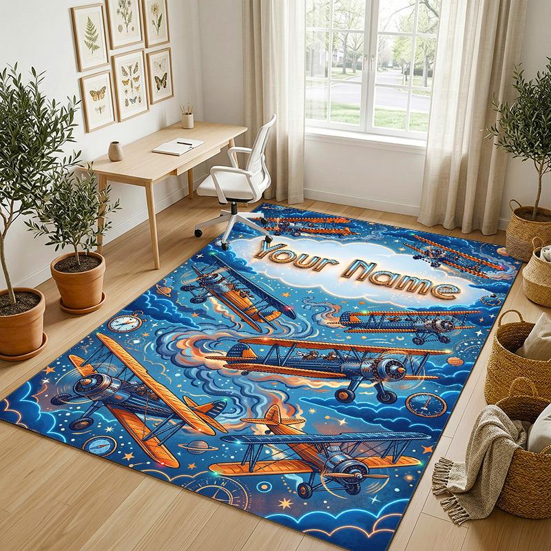 Fantasy Magic Theme Crystal Velvet Rug Personalized Custom Name Text Soft Floor Mat Home Decor