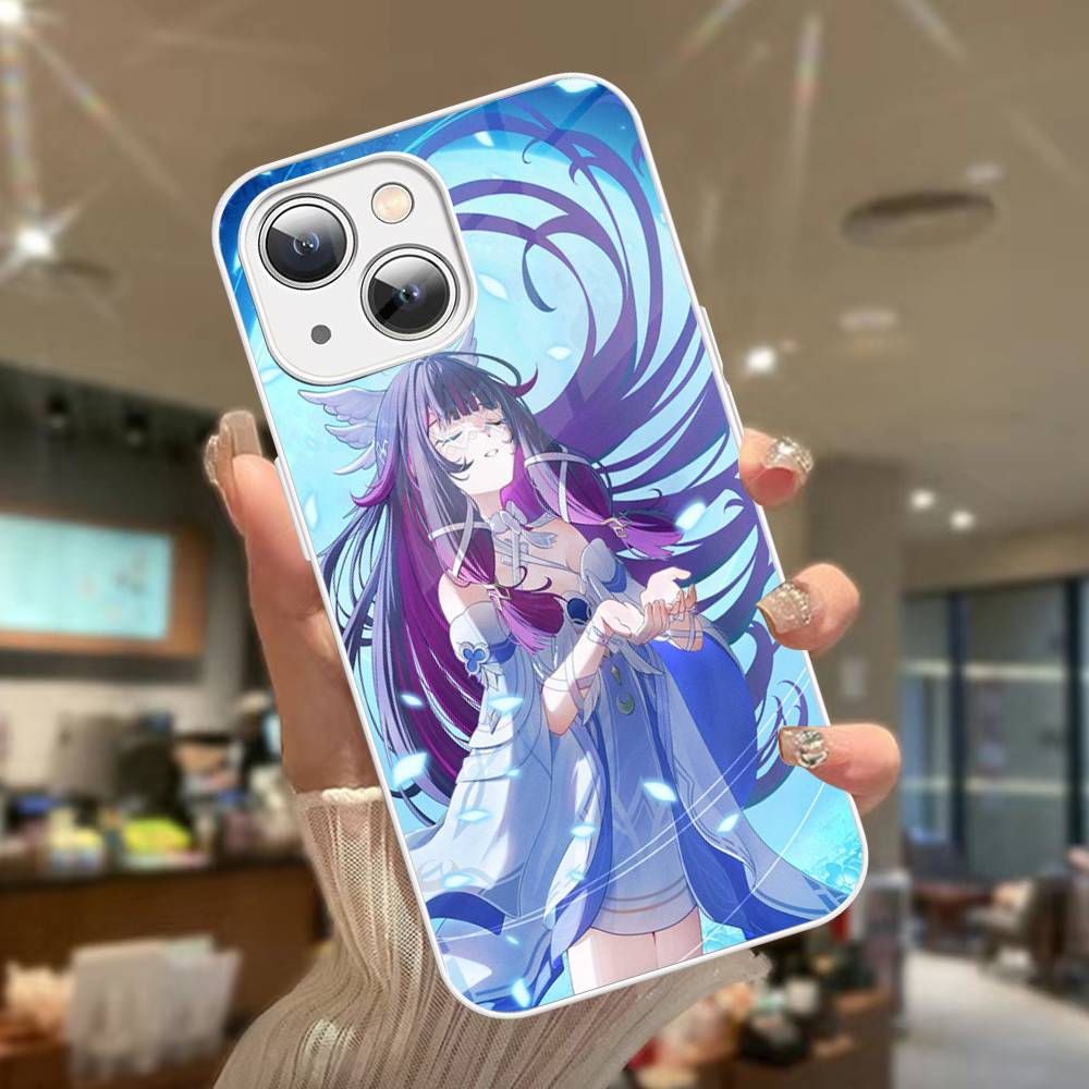 Genshin Impact Columbina Für iPhone 14 13 12 Mini 11 Pro XS Max X XR 14 Plus Gehärtetes Glas Cover