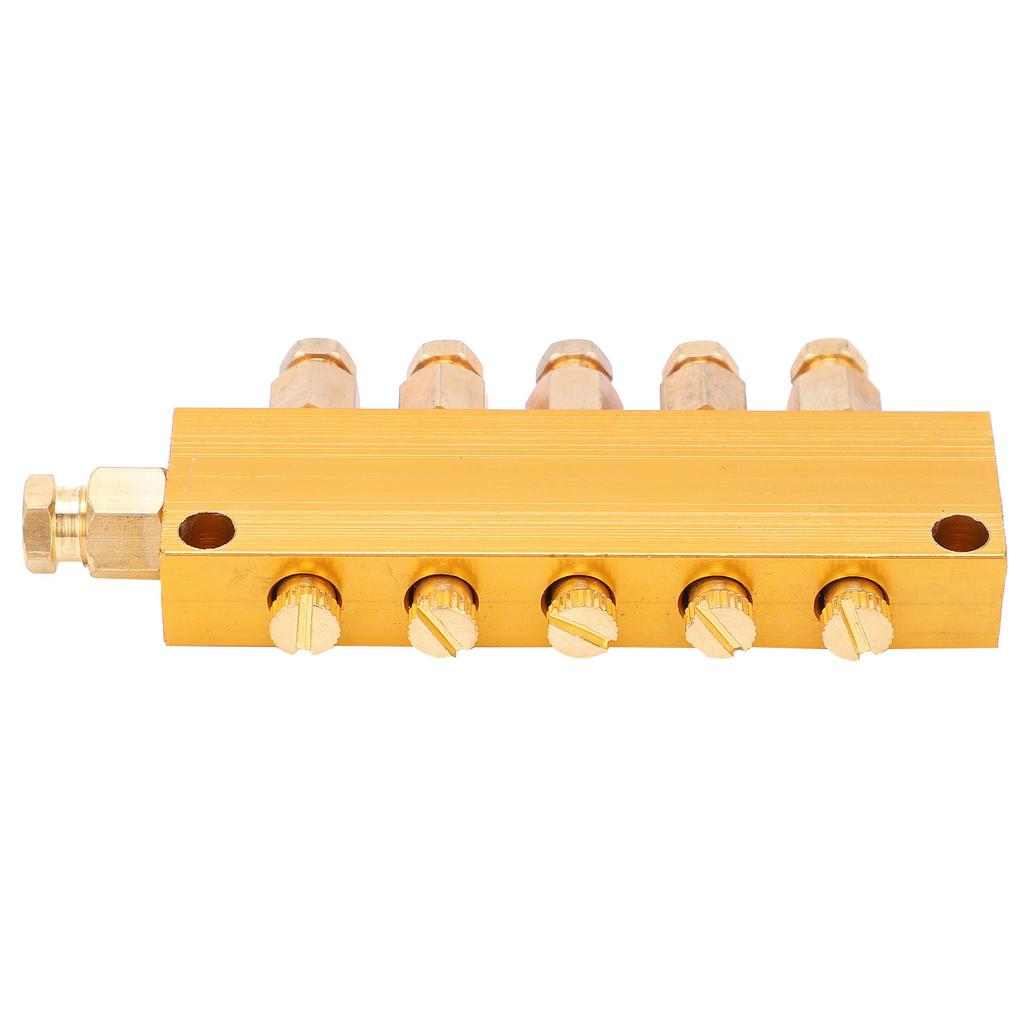 Oil Distributor Adjustable Brass Lube Piston Separator Divider Valve Lubrication System1 In 6 Out