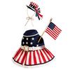 4th of July Patriotic Porch Goose Outfits Multi-Purpose Memorial Day Animal Statue Costume Outdoor Garden Yard Patio Decoration