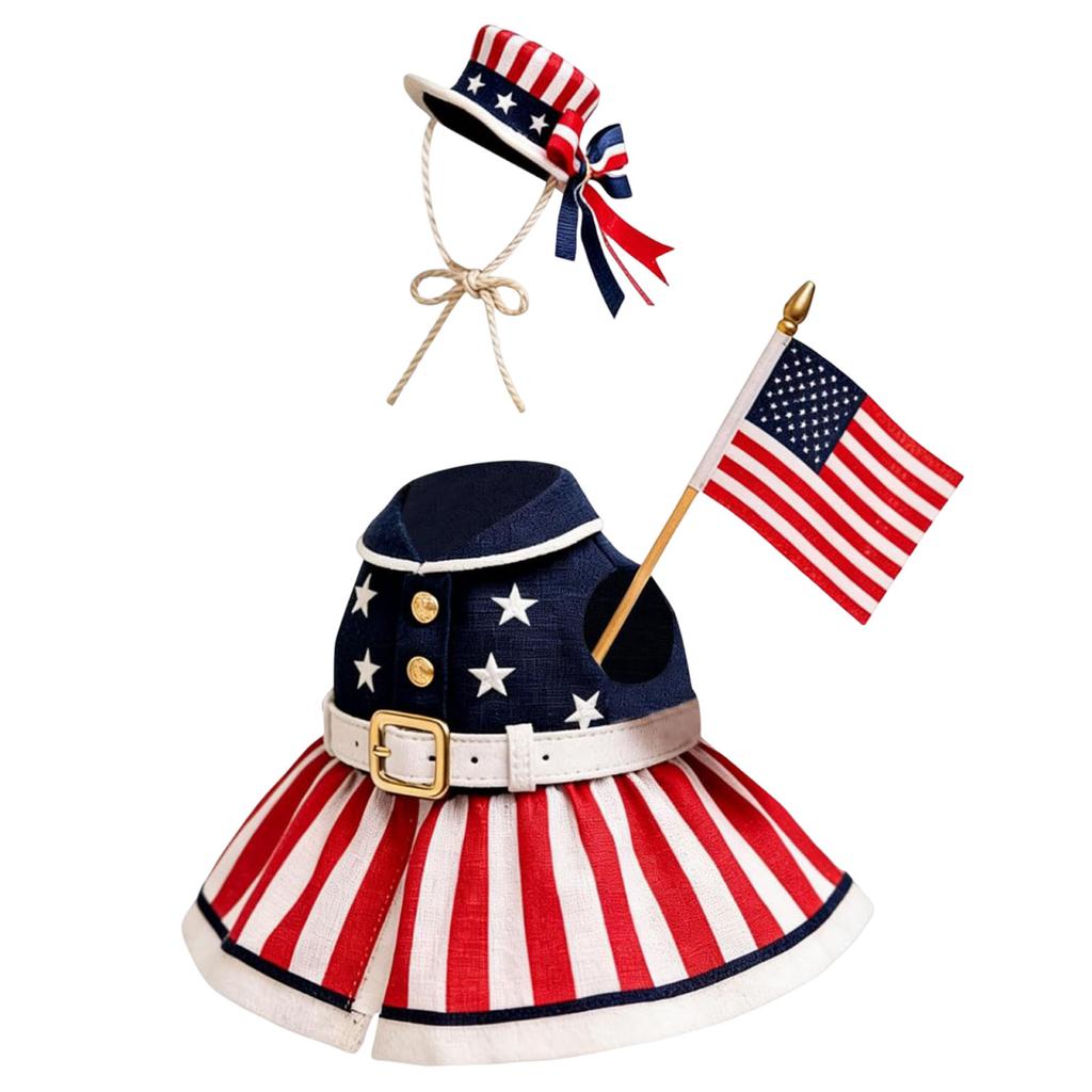 4th of July Patriotic Porch Goose Outfits Multi-Purpose Memorial Day Animal Statue Costume Outdoor Garden Yard Patio Decoration