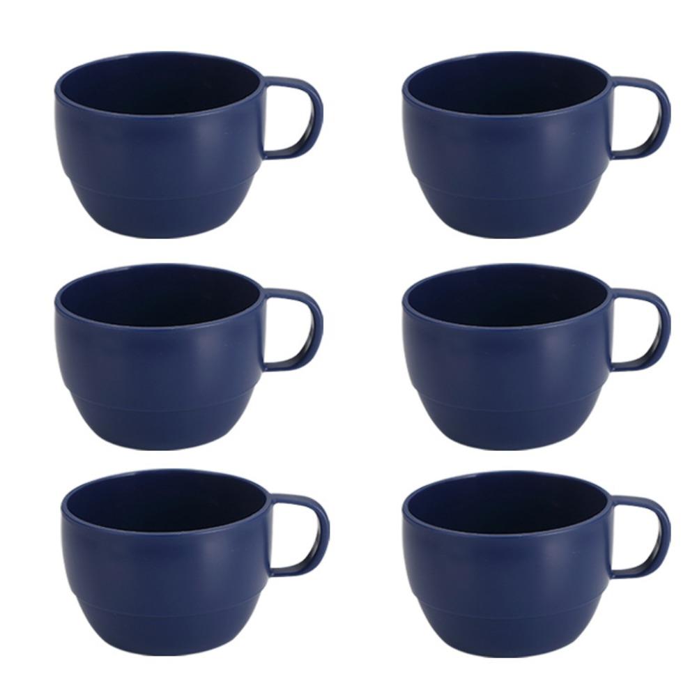 6 Stück Unzerbrechliche Camping-Kaffeetasse Mikrowellengeeigneter Trinkbecher Langlebige Familien-Teetasse Outdoor