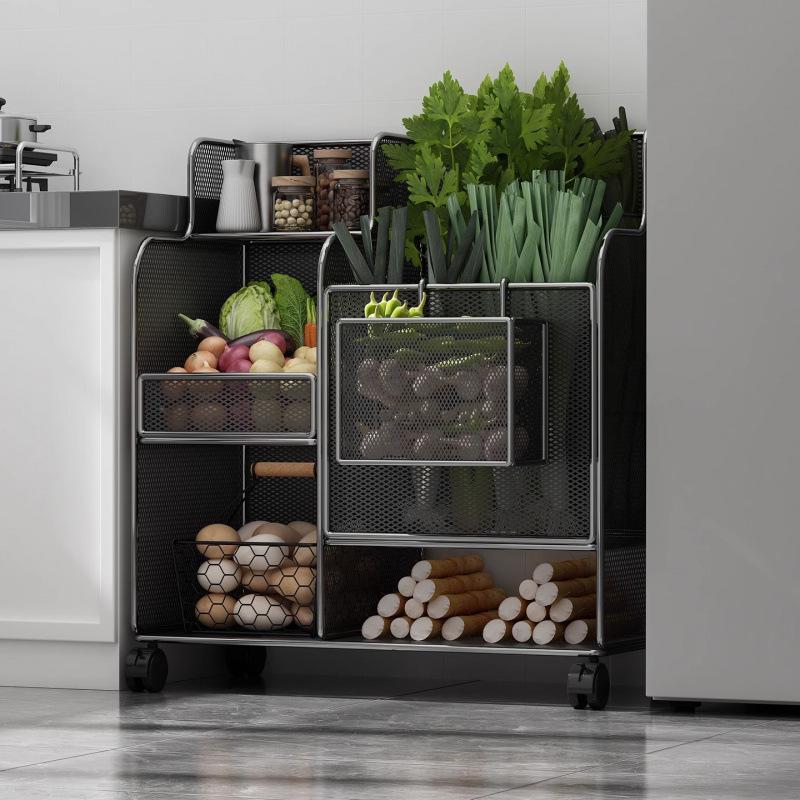 Multi-functional Kitchen Storage Rack: Multi-layer Basket for Fruits, Vegetables, Onions, Ginger, and Garlic