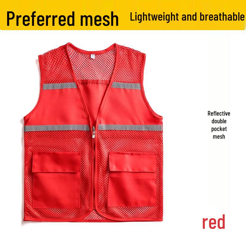 Custom Mesh Breathable Volunteer Vest with Logo for Events and Workwear