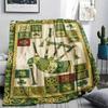 1Pc St.Patrick's Day Print Flannel Blanket, High quality Comfortable for All Seasons, Home Decor, Warmth and Comfort, Perfect for Christmas Gifts W73