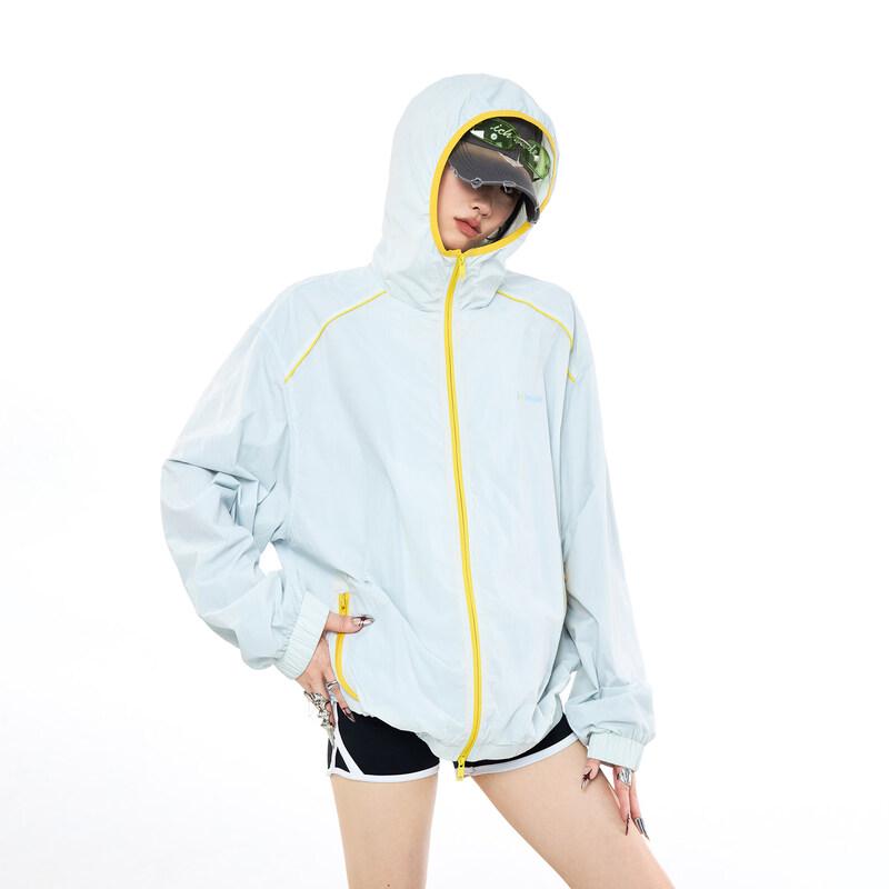 

ICH MODE Защитная от солнца куртка с капюшоном, блокирующая УФ-лучи UPF50+, Color-Block M