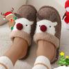 Baumwollpantoffeln niedliche Weihnachts-Elch Baumwollpantoffeln Damen Winterpantoffeln Zuhause rutschfest Paar flauschige Pantoffeln