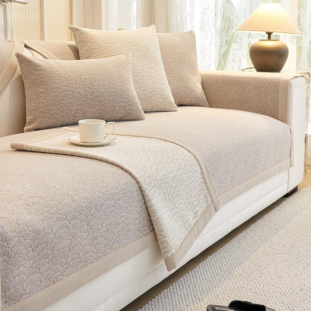 Luxury Jacquard Chenille Sofa Cover Sectional Universal for All Seasons Sofa Cover Non Slip Couch Cover Furniture Protector Mat