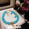 Ancient Silk Enamel Butterfly Drop Glaze Bracelet, New Chinese Style, White Asai Crystal Entanglement Bracelet, Tiger Eye