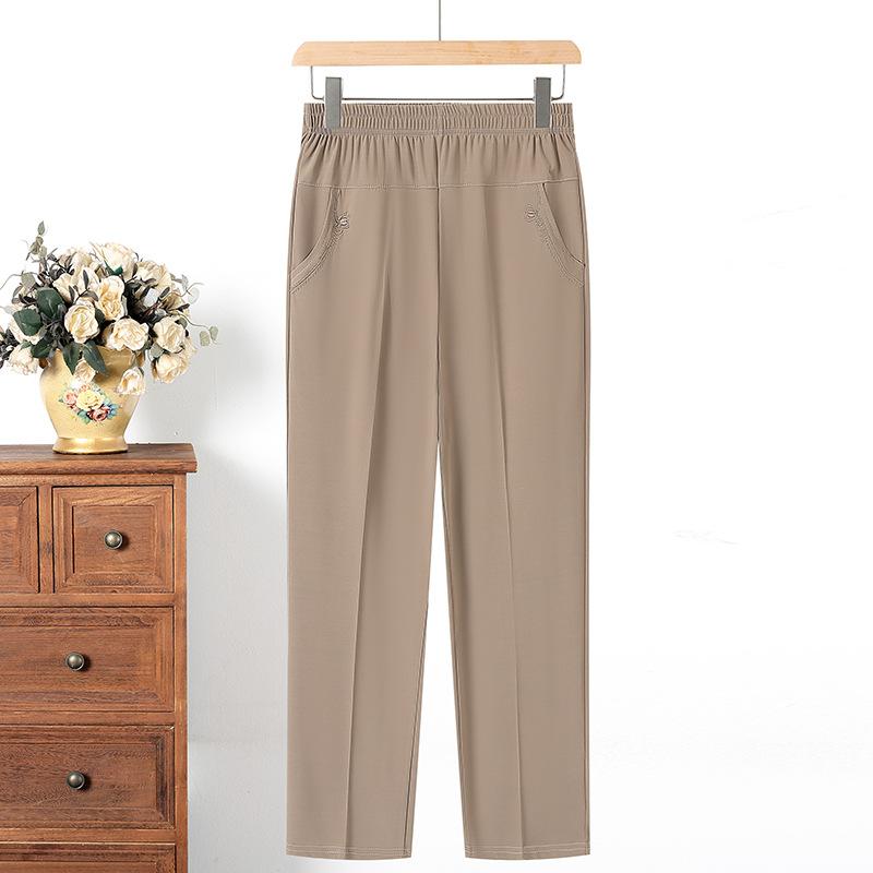Mamas Sommerhosen Gerades Bein Lässig Locker Cropped Hosen Hosen für Frauen mittleren und höheren Alters