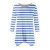 Women's Fashion Casual V-neck Striped Printed Seven-point Sleeve Shirt Belted Loose Comfortable Top
