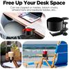 OOKUU 2 In 1 Desk Cup Holder with Headphone Hanger, Anti-Spill Cup Holder for Desk or Table, Easy To Install, Sturdy and Durable, Enough To Hold