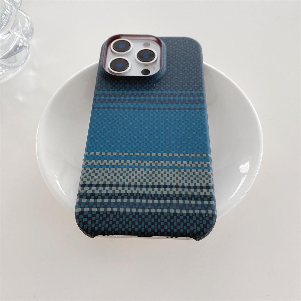 For IPhone 17 Air 16 Plus 15 14 13 Pro Max Kevlar Pattern Phone Case Carbon Fiber Leather Borderless Protective Cover