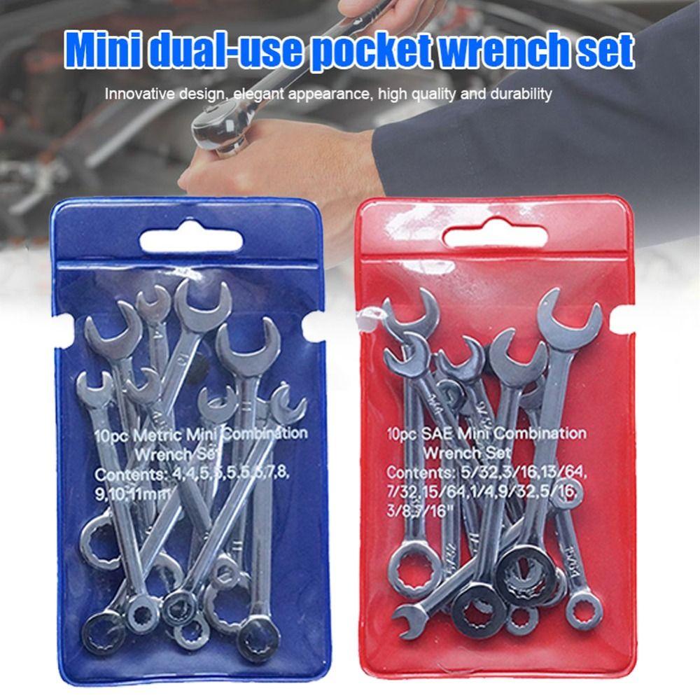 10pcs Mini Mini Spanner Wrenches Set British/Metric Type Wrenches  Loosen Screws/nuts