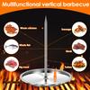 Vertical Skewer for Grill Stainless Steel Pastor Skewer with 2 Removable Vertical Spit Stand Dishwasher Barbecue Grilling Tools