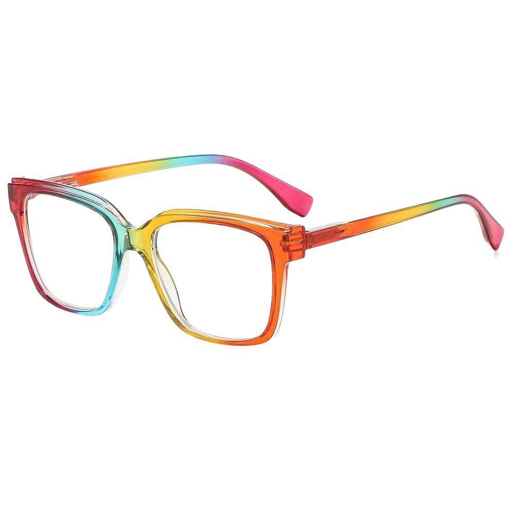 Women's Reader Eyewear Large-Frame Presbyopia Glasses Gradient-Colored Frames High-Definition Blue Light-Blocking Glasses