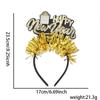 Christmas and New Year Decorations, Headbands, New Year's Eve Party Photo Atmosphere Props, Champagne Goblets, Letter-colored Ribbon Headbands