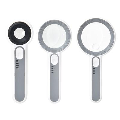 Lupa con luz LED grande de mano, lupa iluminada para personas mayores, lectura, inspección, monedas, joyas