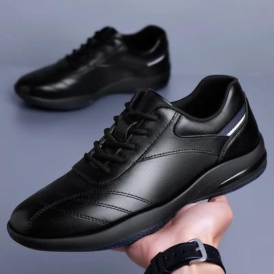 Fashion Autumn Men's Leather Shoes New Sports And Casual Leather Shoes Korean Style Soft Sole Wear-Resistant Travel Sports Leather Shoes