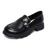 Women's spring new college style round head small leather shoes one pedal comfortable flat shoes single shoes
