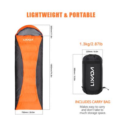 Lixada Sleeping Bag for Adults Boys and Girls 4-Season Camping Warm Sleeping Bag Waterproof with
