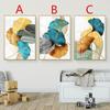 Blue Green Yellow Gold Plant Leaf Abstract Poster Nordic Canvas Print Wall Art Painting Modern Picture Living Room Decoration NO Frame