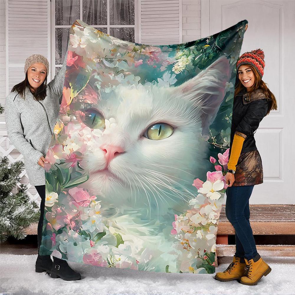1pc Christmas ornaments Outdoor Flannel Throw Blanket Soft, Cozy, Warm All Season, Machine Washable,