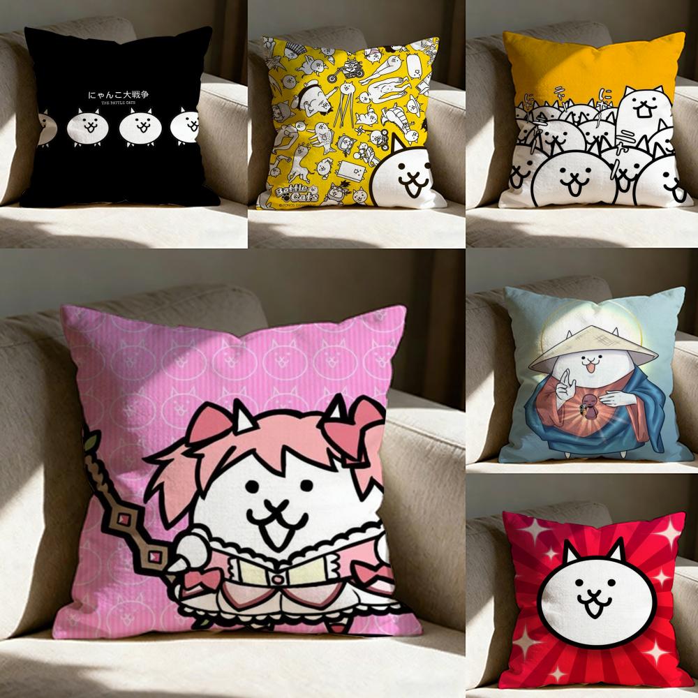 B-Battle Cats Anime Pillow Case pillowcase, double-sided printed, sofa cushion, bedroom headboard pillow