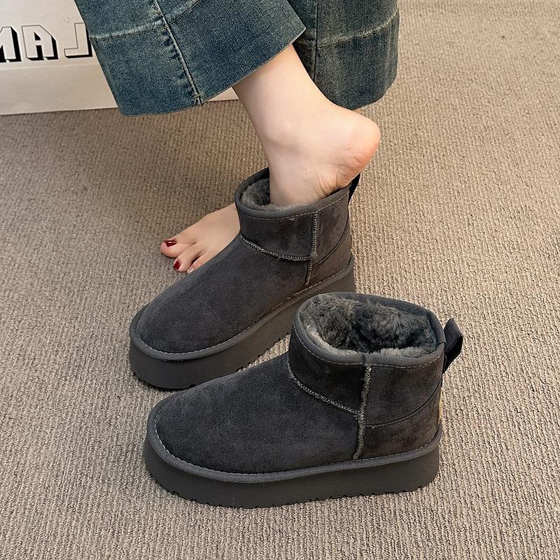 Women's Fur One Thick Sole Winter Lightweight Warm Snow Boots Non-slip Wear-resistant Casual Sports Cotton Boots