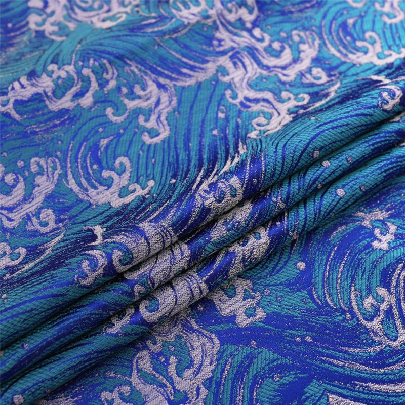 Chinese Style Damask Fabric Silk Peacock Jacquard Brocade Cloth for DIY Sewing Chinese Cheongsam Dress Skirt Material
