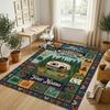 Adventure Journey Theme Crystal Velvet Rug Personalized Custom Name Text Soft Floor Mat Home Decor