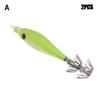 2pcs 2022 Luminous Jigs Lead Sinker weave Squid Hook Wood Shrimp Lures Fishing Tackle Octopus Bait