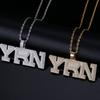 New European and American YRN Letter Mens Trendy Pendant Popular Zircon Necklace Jewelry