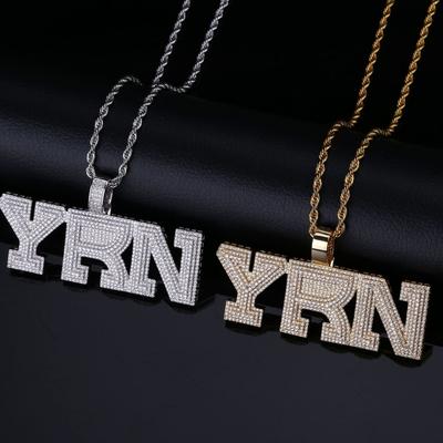 New European and American YRN Letter Mens Trendy Pendant Popular Zircon Necklace Jewelry