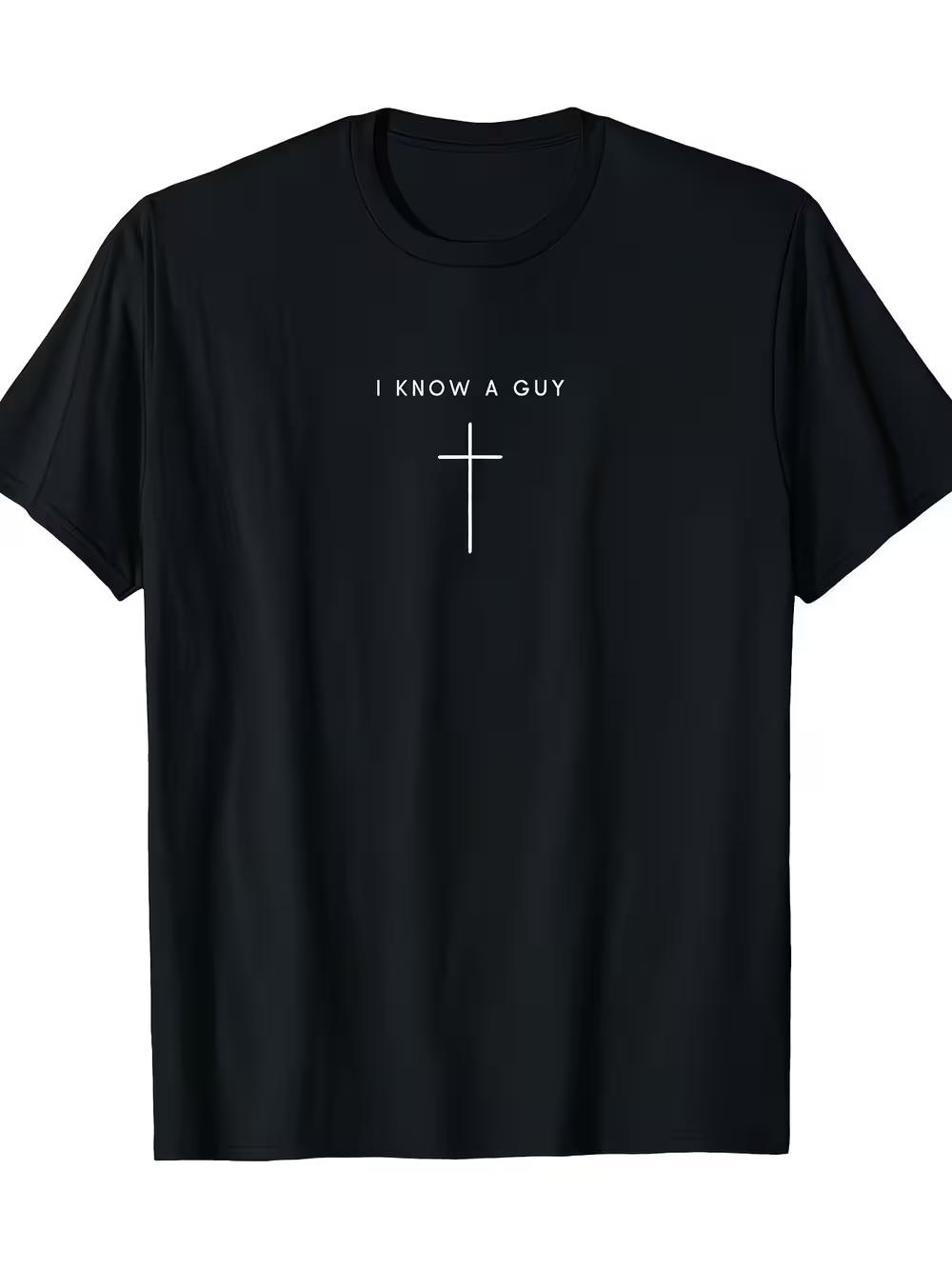 

I Know a for Man Cross- Minimalist Christian Religious Jesus T-Shirt- Comfortable L