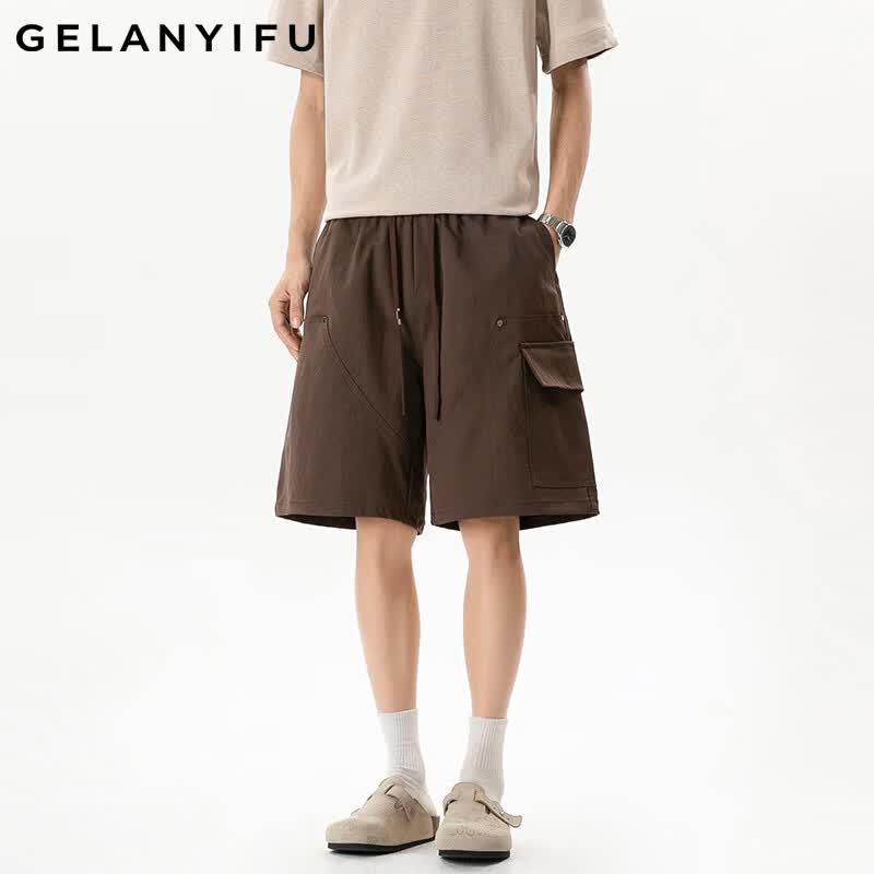 GELANYIFU Men s Japanese Style Casual Sports Shorts L
