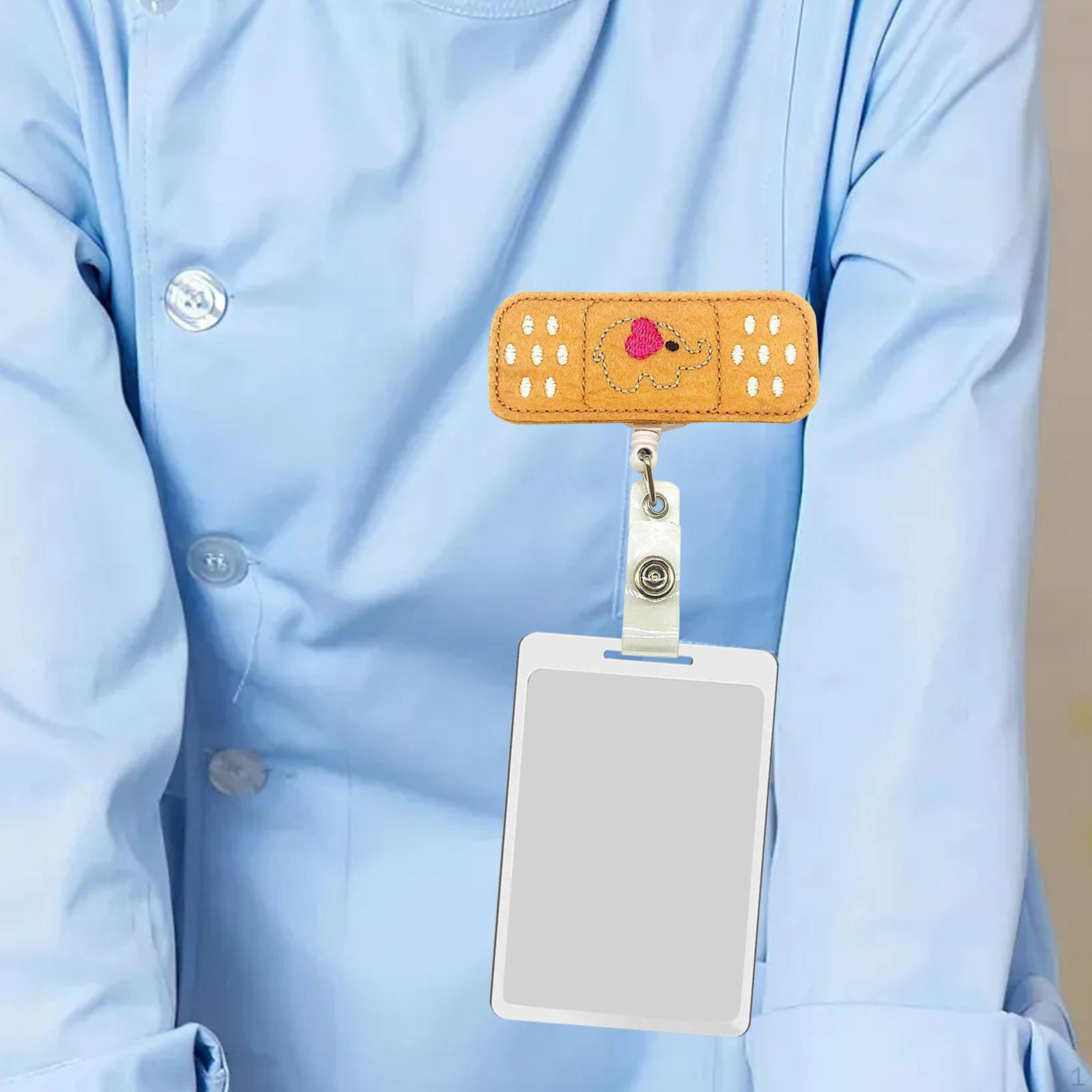 

Катушка для карточек, держатель для значка медсестры, идентификационное имя, выдвижной, из фетра, милый мультфильм, забавный для школы elephant