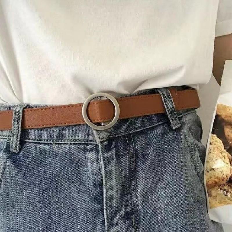 Elegant Black Pu Women's Belt Stylish Korean Design Minimalist Adjustable Fashion Accessory